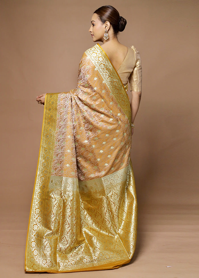 Orange Tanchoi Silk Saree With Blouse Piece