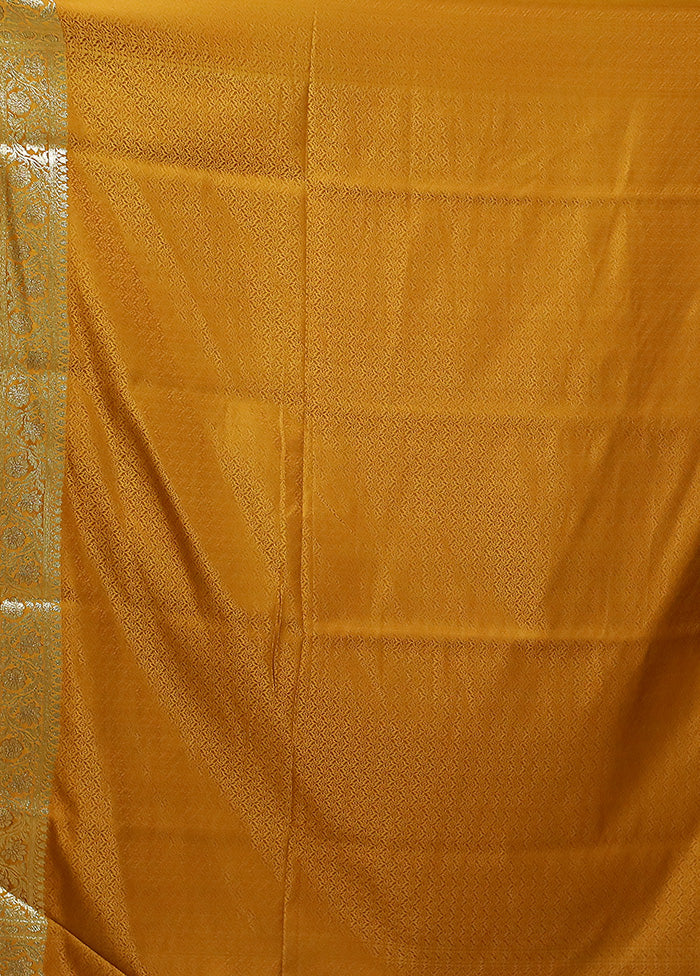 Orange Tanchoi Silk Saree With Blouse Piece