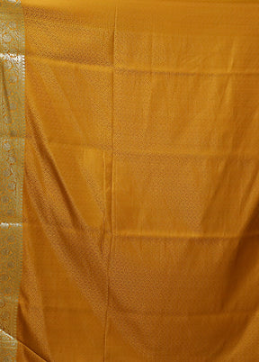 Orange Tanchoi Silk Saree With Blouse Piece