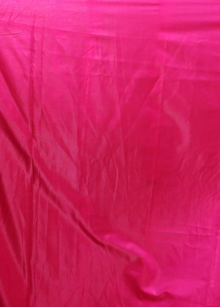 Pink Banarasi Silk Saree With Blouse Piece