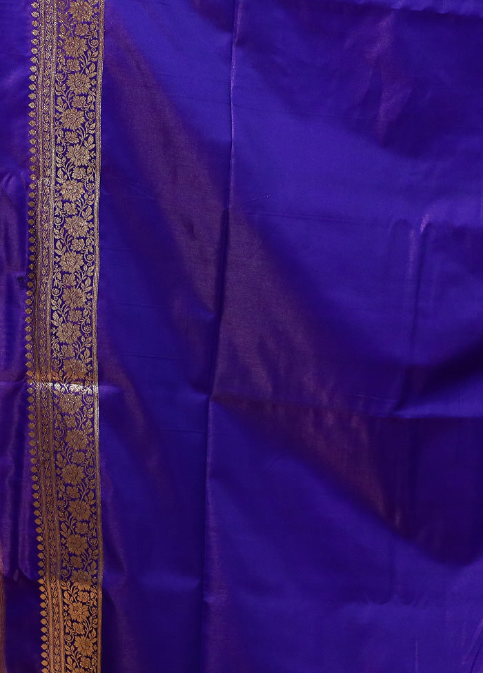 Purple Banarasi Silk Saree With Blouse Piece