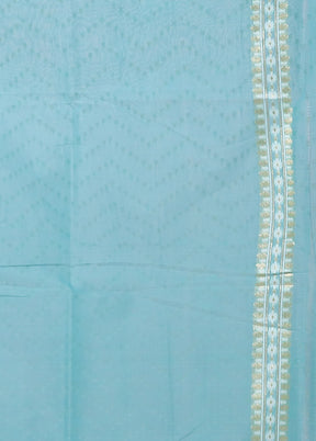 Blue Kora Silk Saree With Blouse Piece