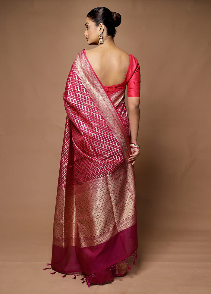 Purple Kora Silk Saree With Blouse Piece