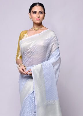 Grey Kora Silk Saree With Blouse Piece