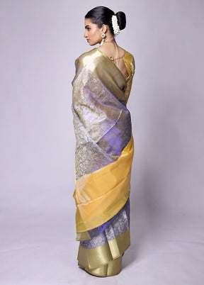 Purple Tissue Silk Saree With Blouse Piece