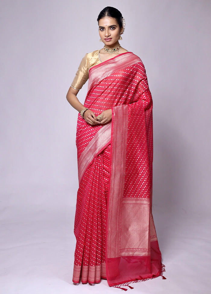 Red Kora Silk Saree With Blouse Piece