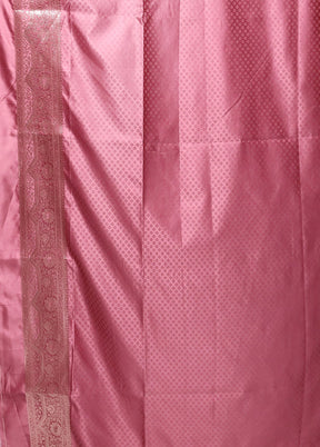 Pink Banarasi Silk Saree With Blouse Piece