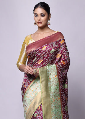 Pink Dupion Silk Saree With Blouse Piece