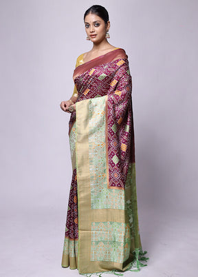 Pink Dupion Silk Saree With Blouse Piece