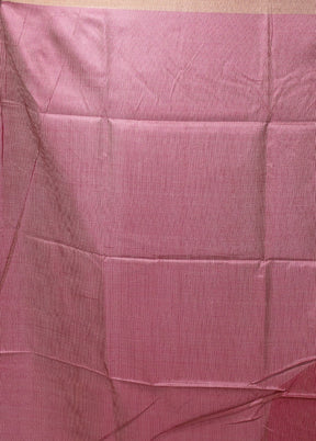 Pink Tussar Silk Saree With Blouse Piece