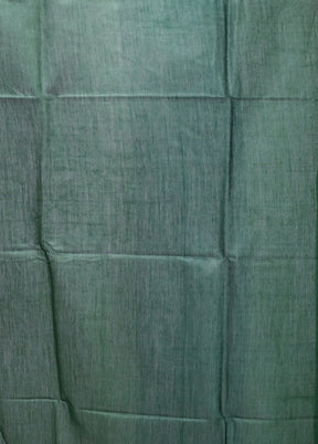 Green Tussar Silk Saree With Blouse Piece