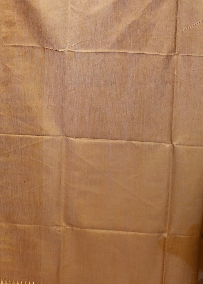 Yellow Tussar Silk Saree With Blouse Piece