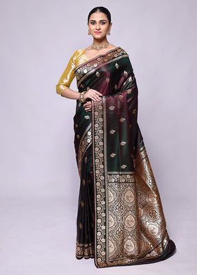 Green Banarasi Silk Saree With Blouse Piece