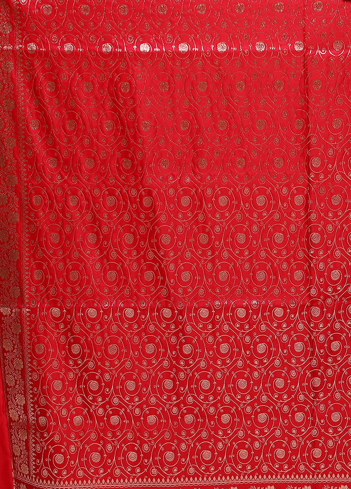 Pink Banarasi Silk Saree With Blouse Piece