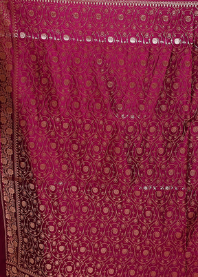 Purple Banarasi Silk Saree With Blouse Piece