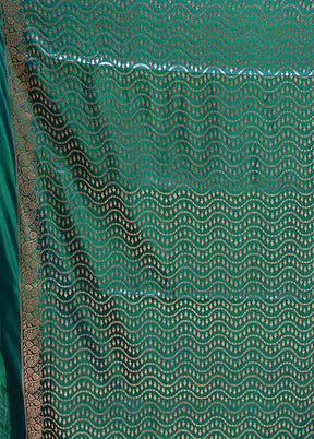 Green Banarasi Silk Saree With Blouse Piece