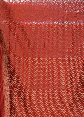 Maroon Banarasi Silk Saree With Blouse Piece