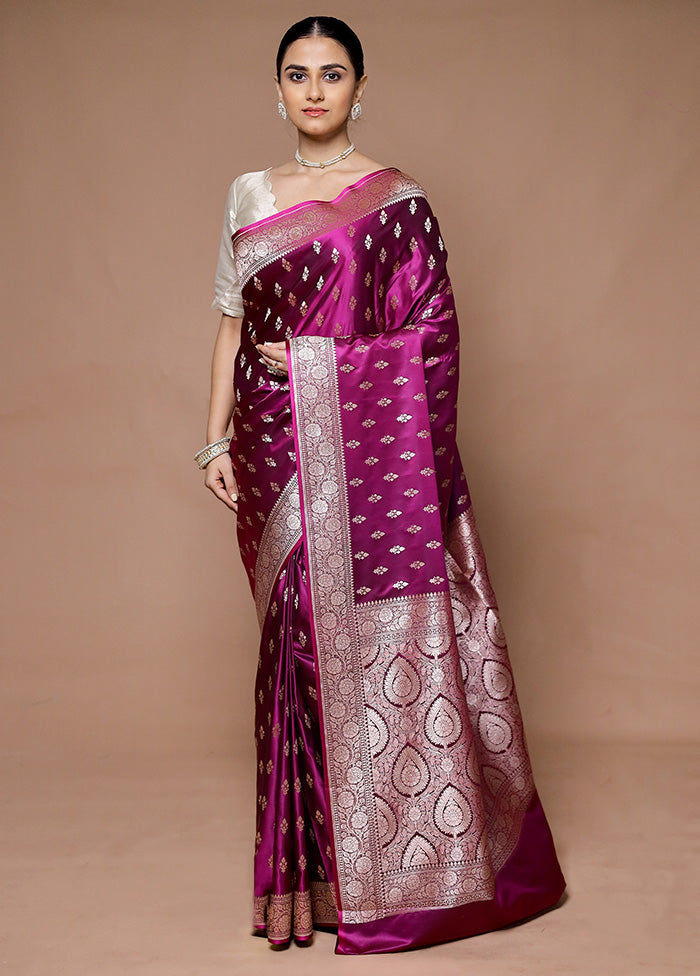 Pink Katan Silk Saree With Blouse Piece