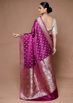 Pink Katan Silk Saree With Blouse Piece