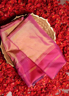 Pink Handloom Patola Pure Silk Saree With Blouse Piece