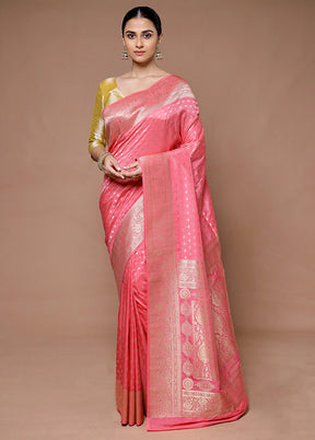 Pink Georgette Saree With Blouse Piece