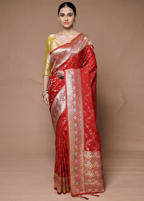 Red Georgette Saree With Blouse Piece