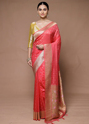 Pink Georgette Saree With Blouse Piece