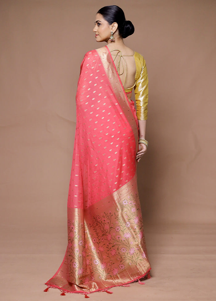 Pink Georgette Saree With Blouse Piece