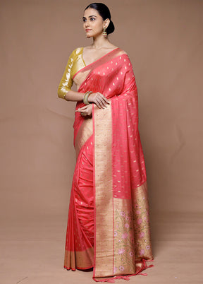 Pink Georgette Saree With Blouse Piece