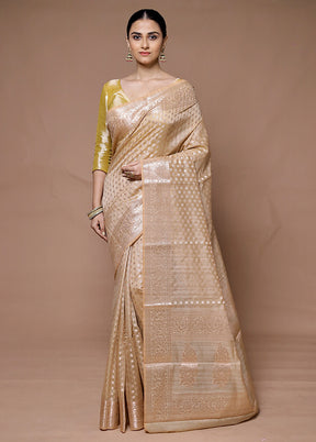 Golden Kora Silk Saree With Blouse Piece