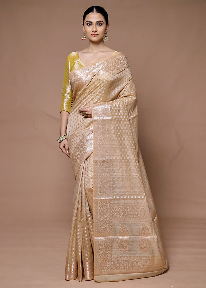 Golden Kora Silk Saree With Blouse Piece