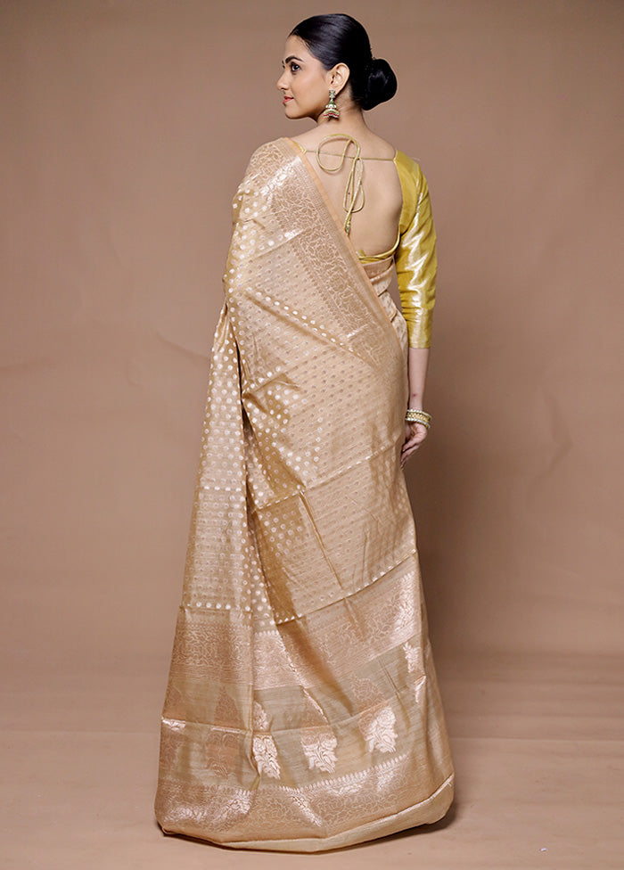 Golden Kora Silk Saree With Blouse Piece