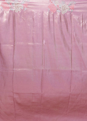 Pink Tissue Silk Saree With Blouse Piece