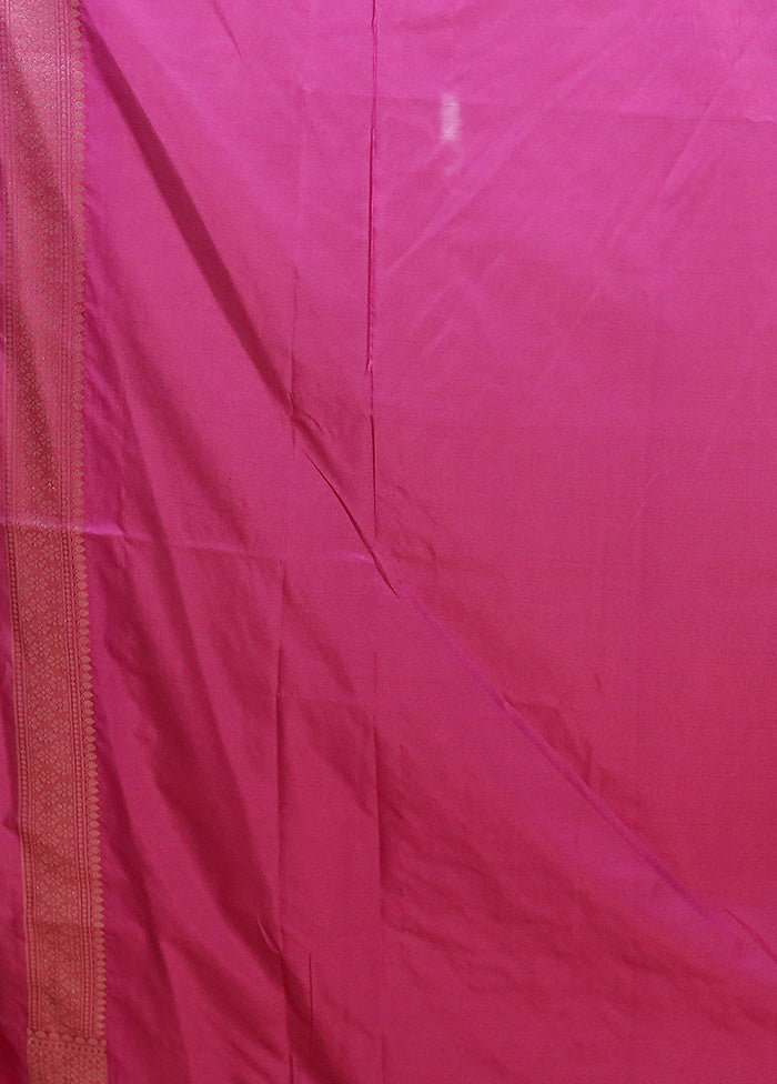 Pink Uppada Silk Saree With Blouse Piece