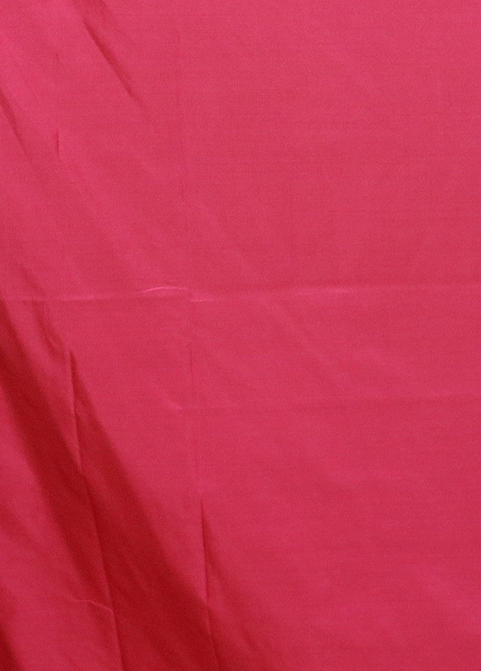 Pink Uppada Silk Saree With Blouse Piece