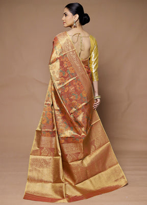 Pink Tissue Silk Saree With Blouse Piece