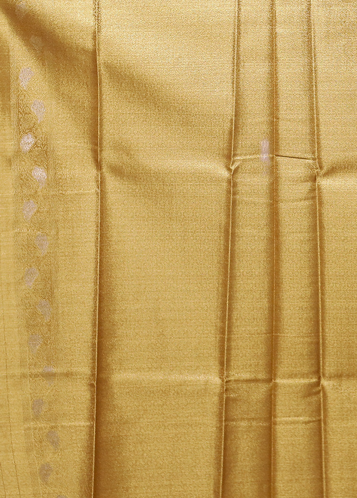 Golden Tissue Silk Saree With Blouse Piece