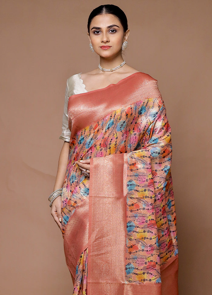 Pink Dupion Silk Saree With Blouse Piece