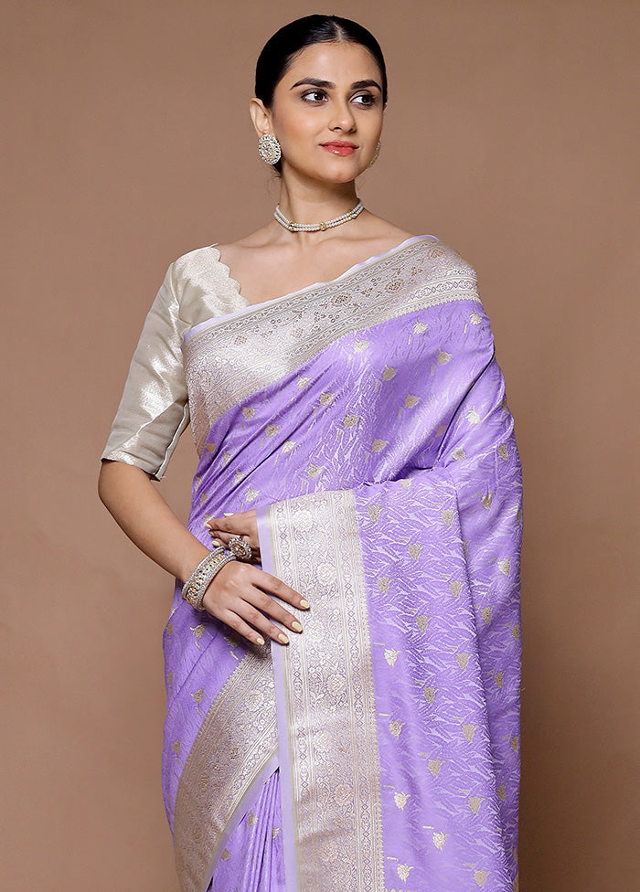 Purple Katan Silk Saree With Blouse Piece