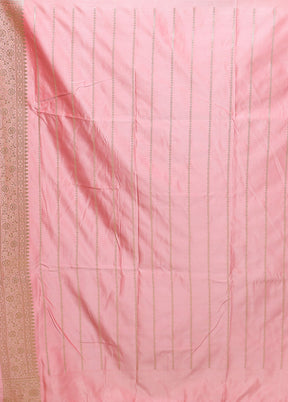 Pink Katan Silk Saree With Blouse Piece