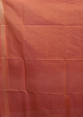 Orange Kora Silk Saree With Blouse Piece