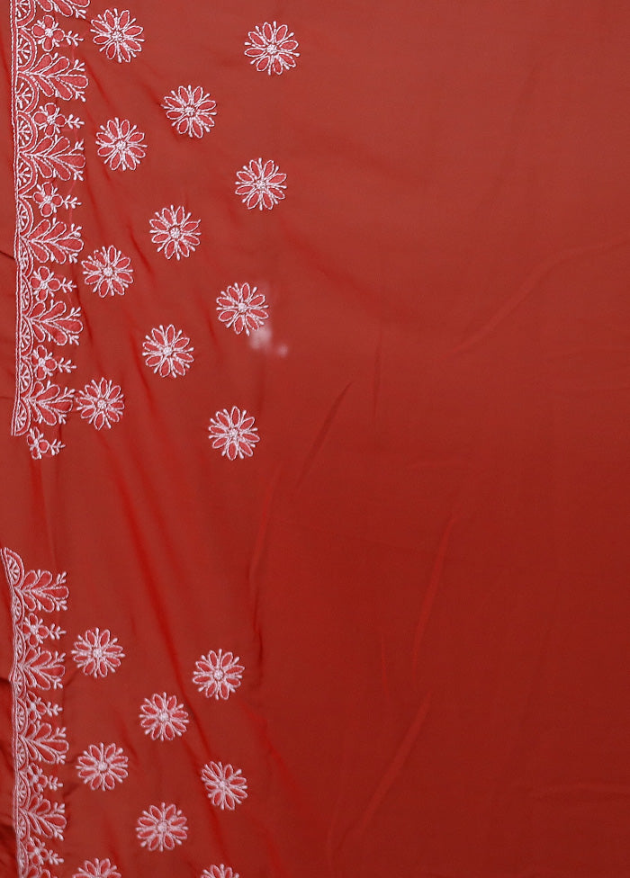 Red Pure Cotton Saree With Blouse Piece