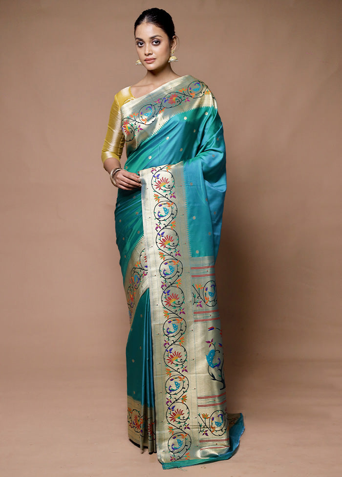 green Dupion Silk Saree With Blouse Piece