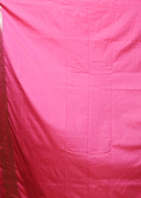 Pink Uppada Silk Saree With Blouse Piece