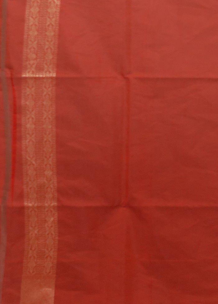 Red Kora Silk Saree With Blouse Piece