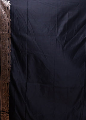 Black Katan Silk Saree With Blouse Piece