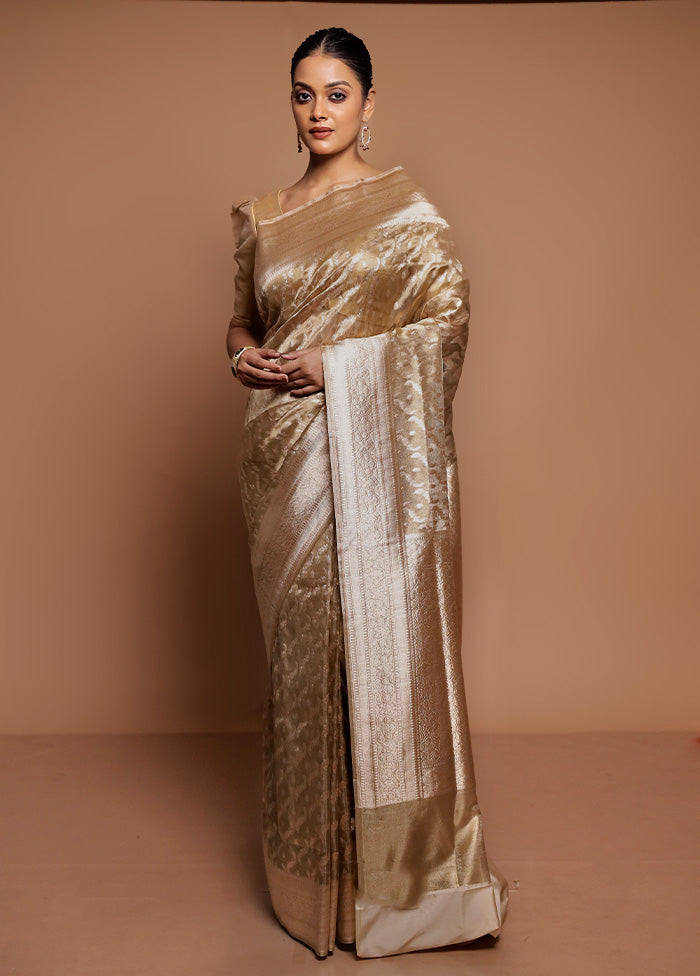 Golden Tissue Silk Saree With Blouse Piece