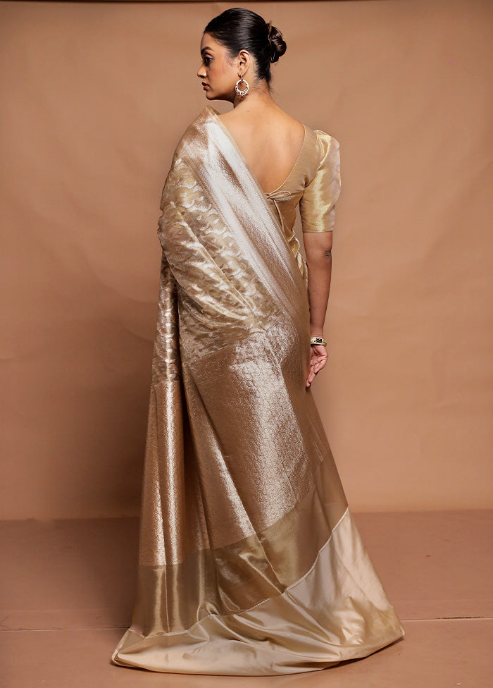 Golden Tissue Silk Saree With Blouse Piece