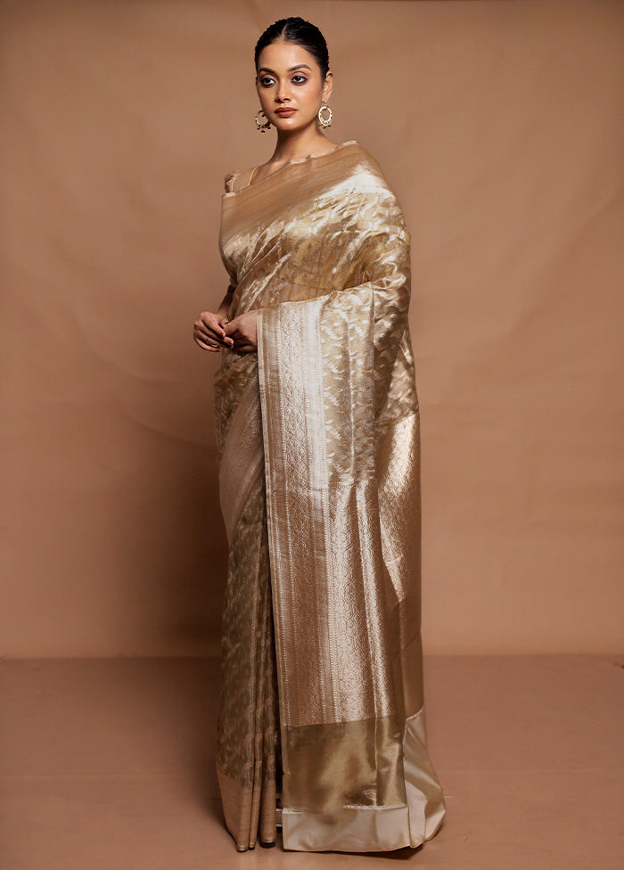 Golden Tissue Silk Saree With Blouse Piece