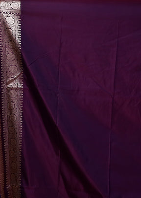 Purple Katan Silk Saree With Blouse Piece